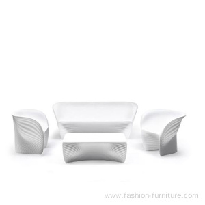 White Outdoor Polyethylene Armchair Lounge Biophilia Sofa